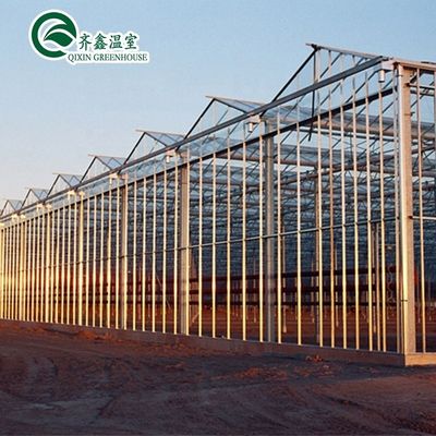 Sistema di ventilazione in serra in vetro con copertura superiore in vetro temperato o in foglio PC